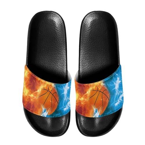 JoyLamoria Unisex Fashion Printed Slide Sandals, Home Bathroom Slip-on Flat Slippers Daily Shoes for Men Women