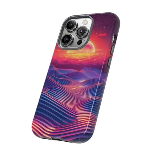 Coque brillante iPhone 14 Pro bleu vagues - Protection rigide haute finition - 2