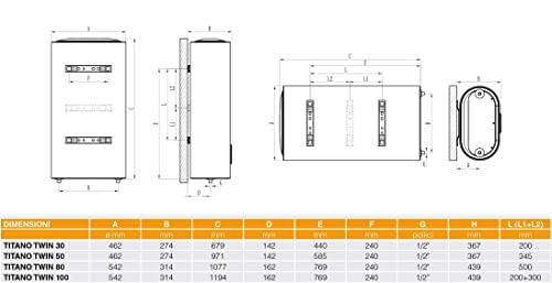 Scaldacqua Ferroli Titano Twin 50 Litri - Doppio Serbatoio Con WiFi - Foto 11