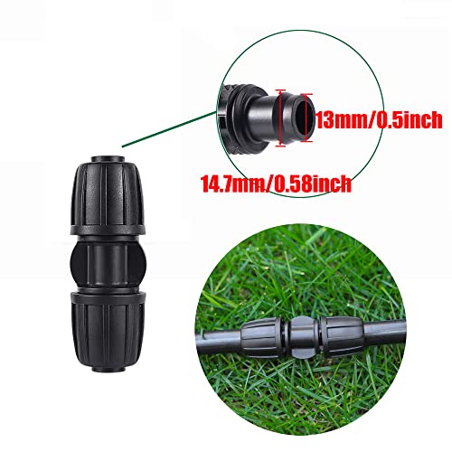 1/2 inch Irrigation Fittings Coupling Connectors For (1/2\" ID x0.6-0.63\" OD) 16mm Drip Tubing Barbed Connectors-10 Pcs/pack