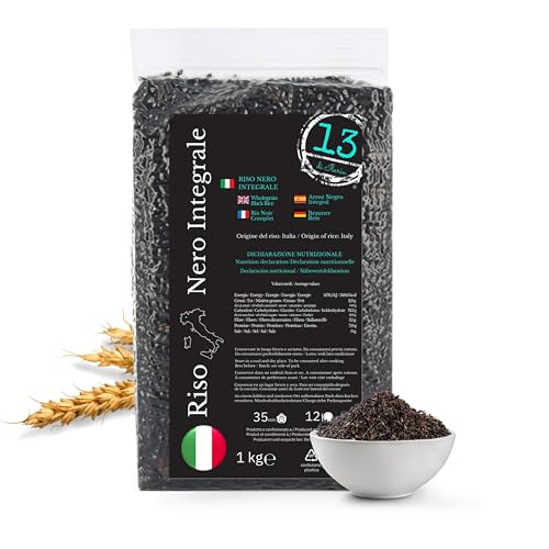Arroz Negro Integral Italiano 1 kg – Sin Gluten, Rico en Fibra y Antioxidantes – Sabor Natural a Pan – Ideal para Risottos, Guarniciones y Ensaladas | 13 di Ilaria