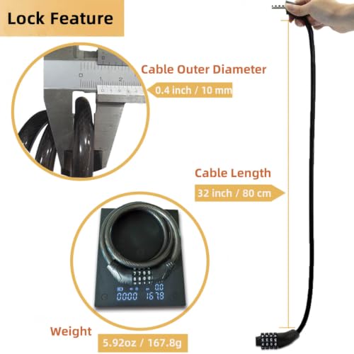 Jokmae 4-Digit Resettable Cable Lock