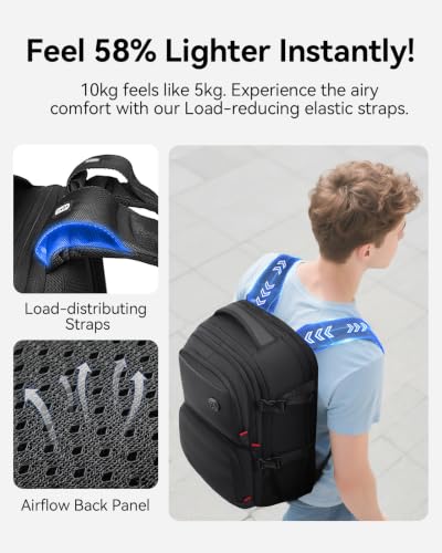 CROSSGEAR Travel Backpack 40L Expandable Large Ergonomic Laptop Backpack | Fit 17.3 Inch Laptop, RFID Protetion Pocket, TSA-Friendly Luggage Airline Approved, Computer Bag for Men Business Work Travel - image 4