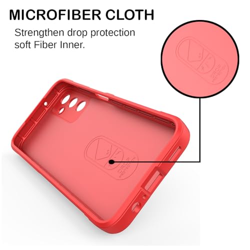 Image of amazon basics Mobile Cover for Samsung Galaxy A25 5G | Full Camera Protection | Liquid Silicon Case | Flexible Bumper Case for Samsung Galaxy A25 5G (Red)
