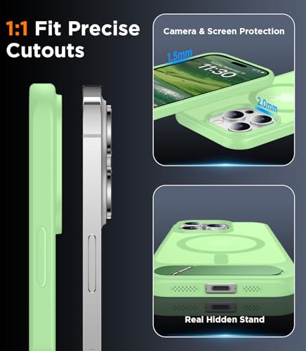 Image of Magnetic Compatible with iPhone 14 Pro Case, [Built-in Invisible Kickstand][Compatible with MagSafe] [Military Grade Shockproof] Slim Translucent Matte Phone Case for iPhone 14 Pro 6.1 inch