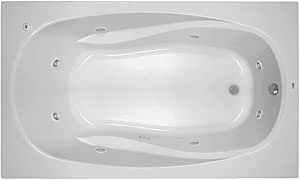 PROFLO PFWPLUSA7242 Lansford 72" x 42" Whirlpool Bathtub with 8 Hydro Jets and EasyCare Acrylic - Drop In or Alcove Installation - White