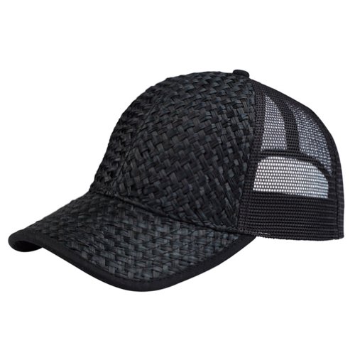 Low Profile Structured Mesh Straw Trucker Cap