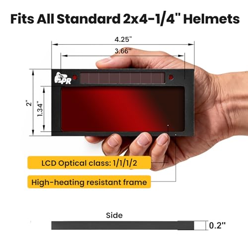 Core Series Red Shade 11 Auto Darkening Welding Lens 2"x4 1/4", Slim 0.2" Welding Lens with Teal Clarity View for Pancake & Sugar Scoop Welding Hoods by Preruner - Image 3