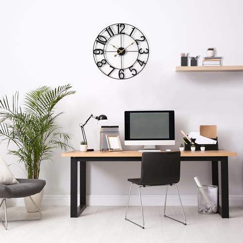 Sorbus Large Wall Clock for Living Room Decor - Wall Clock for Kitchen - 16 inch Big Wall Clock Decorative - Metal Wall Art - Analog Large Clock for Bedroom, Home, Kitchen, Office, Wall Decor (Black) — view 5