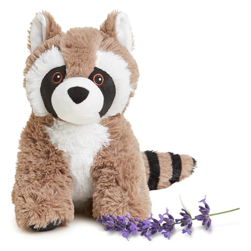 warmies Microwavable & Weighted Stuffed Animals, Raccoon - Heated Stuffed Animal Plushie for Warmth & Comfort - Cute Soft Plush Toys for Adults & Children (Boys, Girls, Babies & Toddlers)