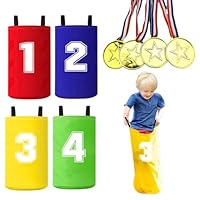 YANGUN 4 Stück Sackhüpfen Säcke, Hüpfsack Kinder with 4 Medaillen, Hüpfsäcke für Kinder, Hüpfsäcke Spielset für Partys Sportfeste Geburtstag Familienfeier(Rot Gelb Blau Grün)