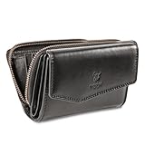 ✅ BEAUCOUP COMPARTIMENT INTERIEUR | Ce porte-monnaie vous offre 10 compartiments pour cartes chacun cousu individuellement et 3 x photo fenetre, 3 grande extra compartiment, 1 compartiments monnaie grande avec fermeture éclair YKK et 2 grande compartiments à billets.