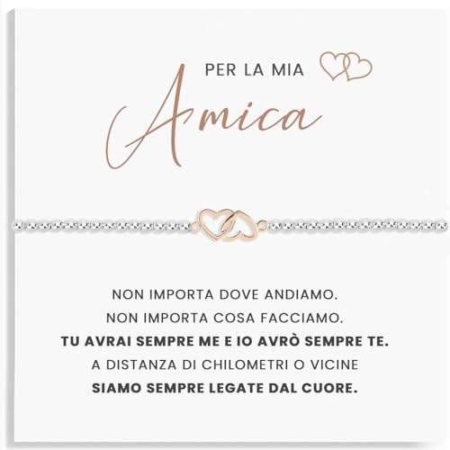 SOFIA FERRER Regalo Amica Speciale Originale, Bracciale Acciaio Donna con