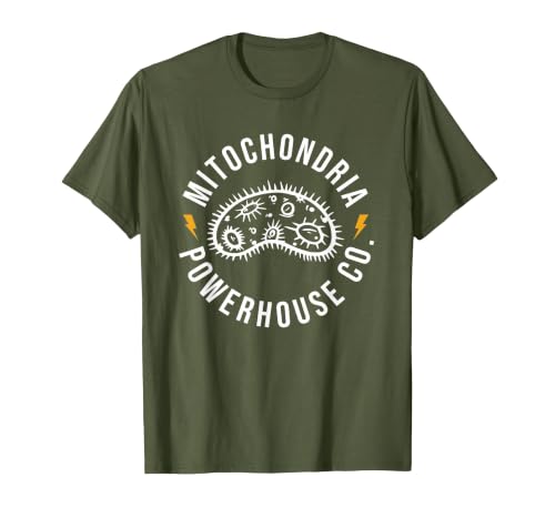 Mitochondria Powerhouse Co. T-Shirt, Men, Olive Green, XX-Large