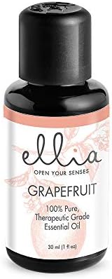 Ellia, Grapefruit Aromatherapy Essential Oil, 30mL (1 fl oz) 100% Pure, Therapeutic-Grade Grapefruit (Citrus Paradisi) Essential Oil, Sweet & Citrusy Scent, Motivating & Clarifying Properties