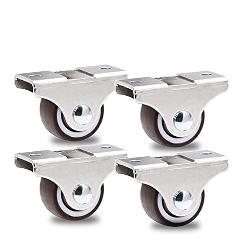 Roulettes universelles pour meubles en nylon fixe et plaque fer x4