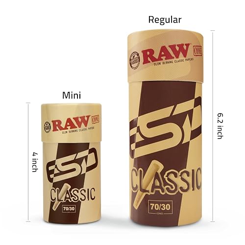 Image of RAW Mini Dogwalker Pre-Rolled Cones 70 /30 Single Size - 20 Pack - Slow Burning - Rolling Papers - Shorter Than 1 1 /4 - Special Edition