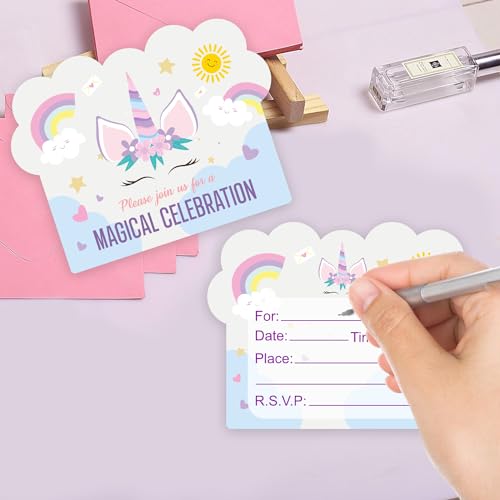 Image of Party Propz Birthday Invitation Cards For Kids - (25 Pcs) Unicorn Theme Invitation Card For Birthday (Cardstock), Invitation Cards For Kids Party, Bday Return Gifts, Bday Invitation Card