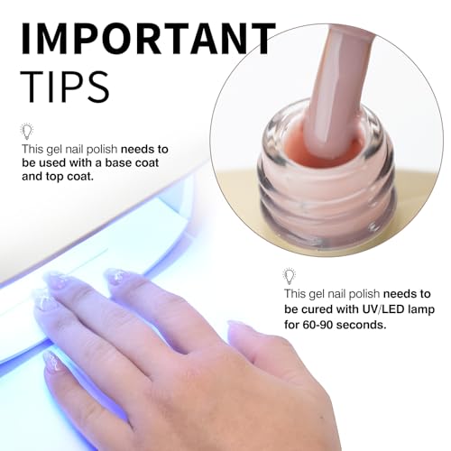 Image of CANNI 9ml Translucent Pink Gel Nail Polish, High Gloss UV LED Soak Off Gel