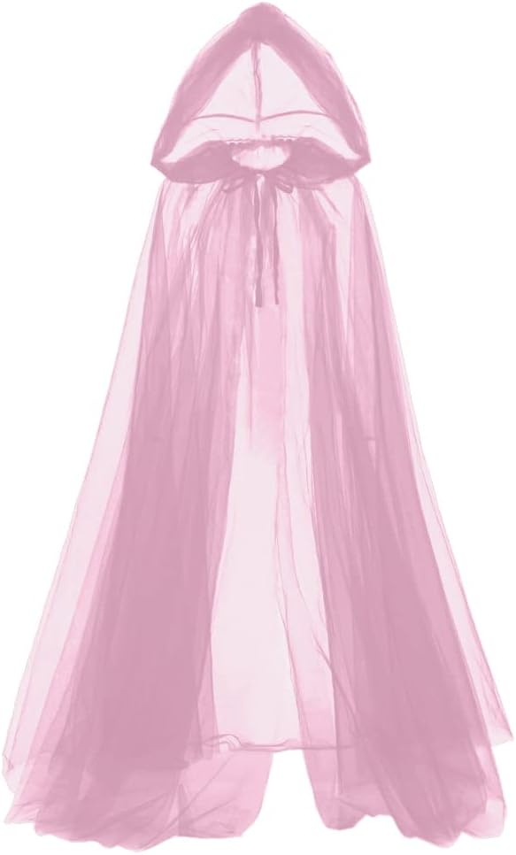 BPURB Adult Sheer Cape with Oversized Hood Halloween Ghost Cosplay Costume Cloak