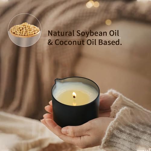 Scented Massage Candle 3 Pack Essential Oil Infused Body Lotion Oil 6.9oz — view 6