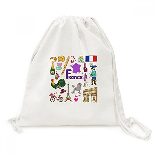 Toile Drawstring Backpack France sac à dos souple pour ranger vos affaires sans encombre