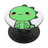 Kawaii Green Dino Dinosaur Cute Baby Dinosaur gifts PopSockets Grip and Stand for Phones and Tablets