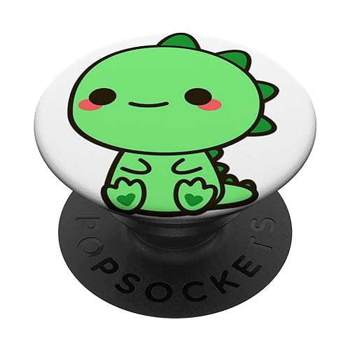 Kawaii Green Dino Dinosaur Cute Baby Dinosaur Gifts PopSockets Adhesive PopGrip