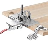35mm Concealed Door Hinge Jig, Cabinet Hinge Hole Drilling Jig with Quick Clamp & Dust Vacuum Adapter - Precision Metal Woodworking Mounting Tool for Perfect Hinge Installation