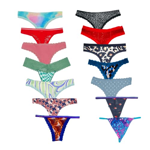 Dircho Women Underwear Variety Pack Sexy Thongs G-Strings T-Backs Bulk Assorted (Medium, Variety-10 Pack-Multicolor) #TOP3