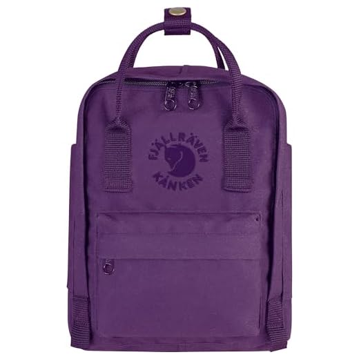 Fjällräven Re-Kånken miniryggsäck, grön (Spring Green), 13 x 20 x 29 cm, 7 L Violett (djup violett) 29 x 20 x 13 cm, 7 L