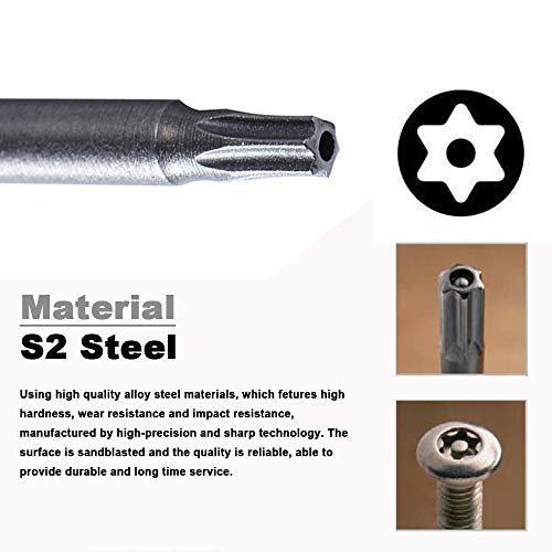 Vesttio Torx Security Screwdriver Bit Set 11Pcs 1/4 Inch Hex Shank 4 Inch/100 Mm Length S2 Steel Tamper Proof Star 6 Point With Magnetic For Power Screwdriver Drill Impact Driver #TOP4