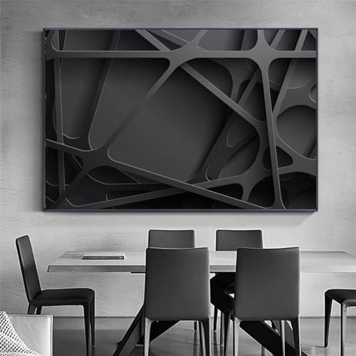 Toile contemporaine ligne noire 35x50cm KEBIA