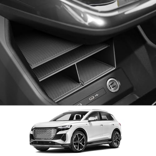 CDEFG Compatibile con Q4 e-Tron 2023 2024 2022 Vano portaoggetti per Auto Copilota Bracciolo Centrale Scatola Portaoggetti, Contenitore Organizer Interni Q4 Sportback e-Tron Accessori