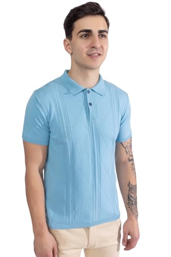 Image of Armisto Men's 100% Cotton Fancy Party Polo T-Shirt /Neutral Colour