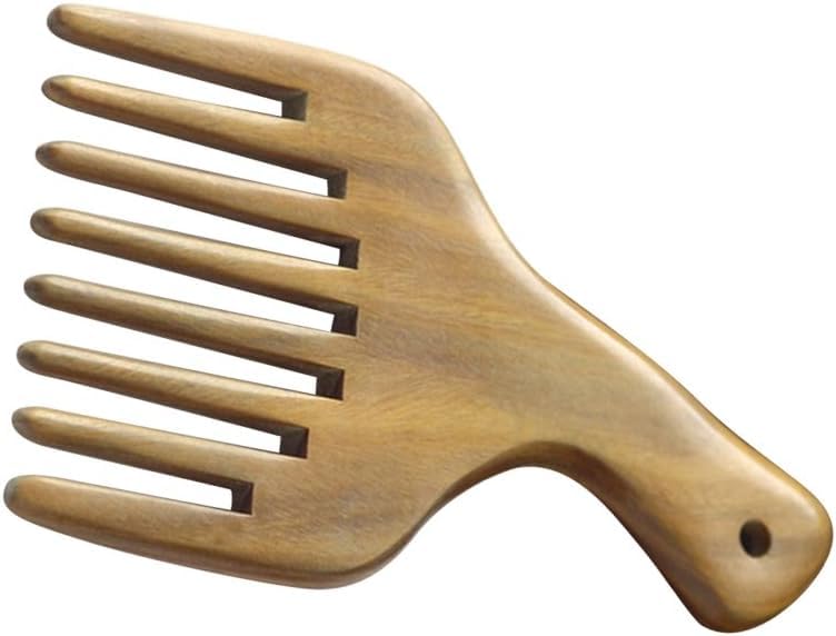 Peine de madera de sándalo natural para dar volumen al cabello rizado 2