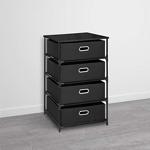Ameriwood Home Sidney 4 Drawer End Table, Black