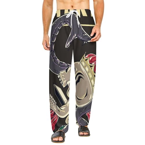 Vêtements de nuit pantalon de détente femme Serpent de Mort bas de pyjama long S