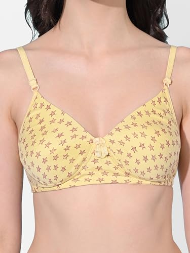 Image of FIMS - Fashion is my style Women Cotton Blend Padded Non-Wired Everyday Bra Pack of 1 Cup- B Multicolor
