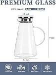 Glass Pitcher with Lid, 68 Ounces 2.0 Liter Large Glass Water Jug with Handle for Home Kitchen Milk Juice and Iced Tea Beverage Pitcher by Nidhdsda