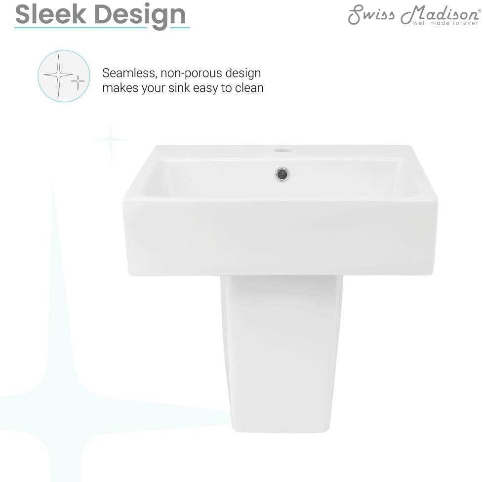 White Ceramic 21" Wall-Mount Bathroom Sink