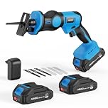 ABNBO 20V Reciprocating Saw Brushless Cordless reciprocating Saw with 2 x 2.0Ah Batteries, Tool-Free Blade Change, Electric Reciprocating Saw for Wood/Metal/PVC Cutting