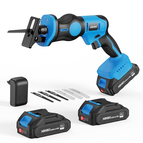 ABNBO 20V Reciprocating Saw Brushless Cordless reciprocating Saw with 2 x 2.0Ah Batteries Tool-Free Blade Change Electric Reciprocating Saw for Wood/Metal/PVC Cutting