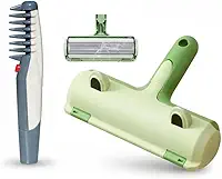 Kit Removedor de Pelos Pet com Pente Elétrico Desembolador e Rolo Escova para Gatos e Cachorros