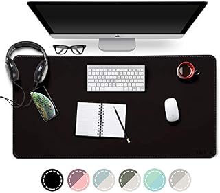 EMINTA Dual Sided Desk Pad, 2019 Upgrade Sewing PU Leather Office Desk Mat