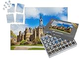 puzzleYOU: SMART Sorted® | Puzzle 1000 Teile leicht gemacht „Kirche und Befestigungsanlagen der Löwenburg, Kassel, Deutschland“ – aus der Puzzle-Kollektion Burgen, Kassel