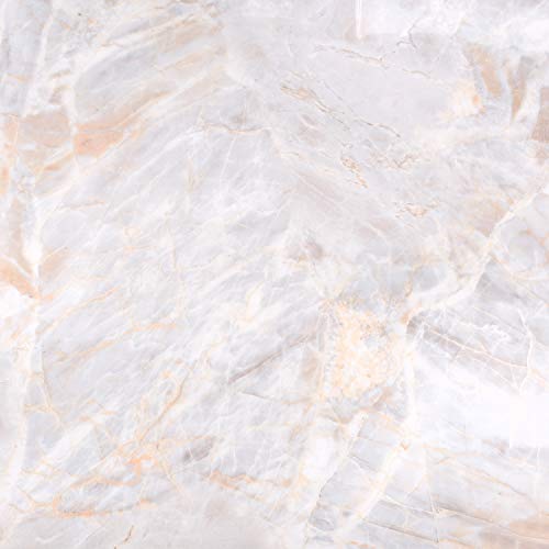 Image of Self Adhesive Gloss Vinyl Wrap Film, High Gloss Marble Furniture Film Wallpaper (12 * 120 inch, White Marble)