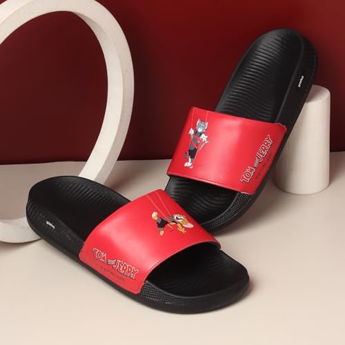 Image of YOHO Sliders for Men | Comfortable and Lightweight Slides | WB Cartoon & Comic Characters: Batman,Superman,Tom & Jerry,Rick & Morty,Big Bang Theory, Friends and Scooby Doo for Boys
