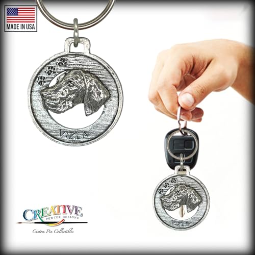 Vizsla Keychain, Dog, Pewter, D174KC, 1 1/2", 100% Handmade in The USA, Pet, Tag, Metal, Keychain, Key Chain, Key Ring, Key Fob, Gift, Over 90 Dog Keychains3