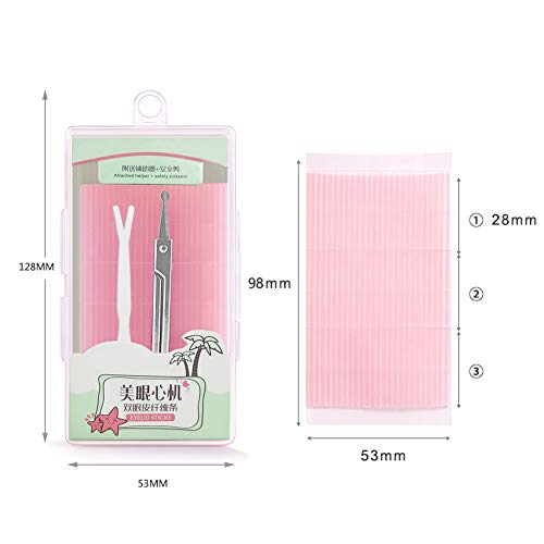 Makeup Double Eyelid Tapes Two-Sided Sticky Fiber Strips Big Eye Decoration Invisible Double Fold Eyelid Shadow Sticker Tool, with FREE Fork Rods and Scissors - Thumbnail 6
